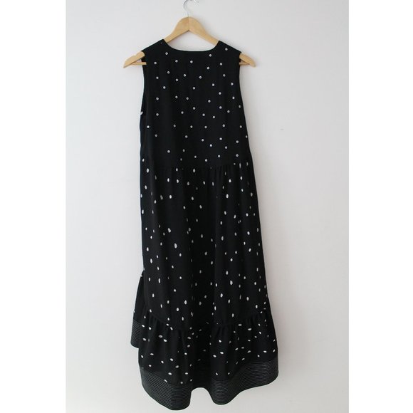 3.1 Phillip Lim Snowbird Printed Silk Dress with High-Low Hem / Size 2 / Black - Picture 9 of 11